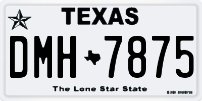TX license plate DMH7875