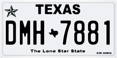 TX license plate DMH7881