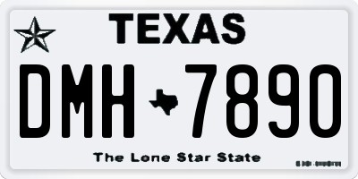 TX license plate DMH7890