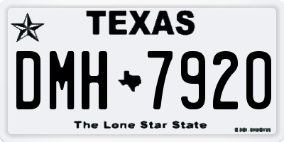 TX license plate DMH7920