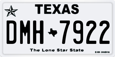 TX license plate DMH7922