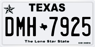 TX license plate DMH7925