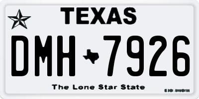 TX license plate DMH7926