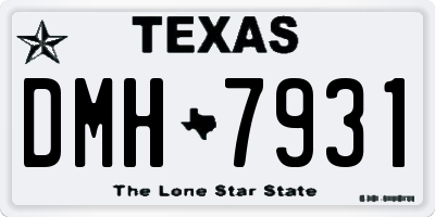 TX license plate DMH7931