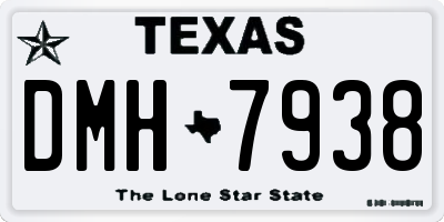 TX license plate DMH7938
