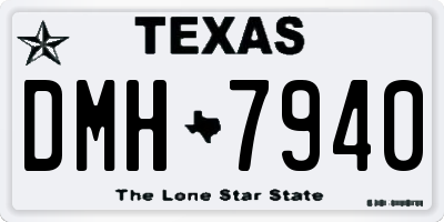 TX license plate DMH7940