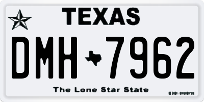 TX license plate DMH7962