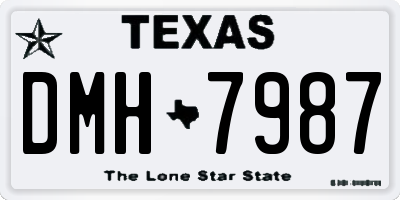 TX license plate DMH7987