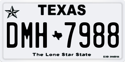 TX license plate DMH7988