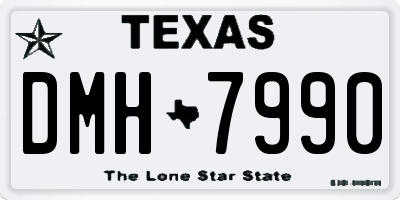 TX license plate DMH7990