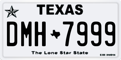TX license plate DMH7999