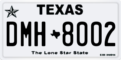 TX license plate DMH8002