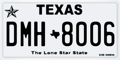 TX license plate DMH8006