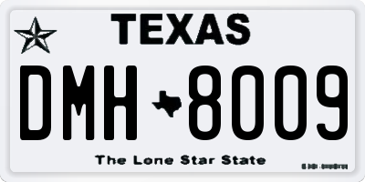 TX license plate DMH8009