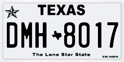 TX license plate DMH8017