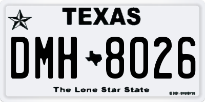 TX license plate DMH8026