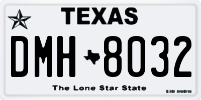 TX license plate DMH8032