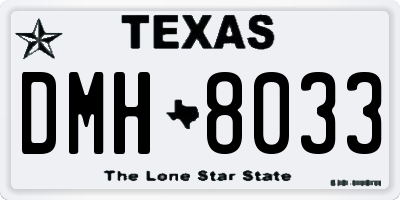 TX license plate DMH8033