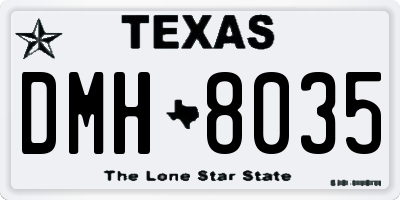 TX license plate DMH8035