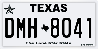 TX license plate DMH8041