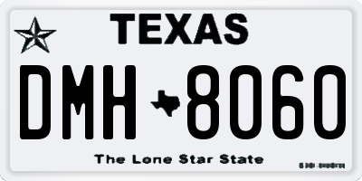 TX license plate DMH8060