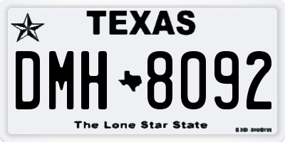 TX license plate DMH8092