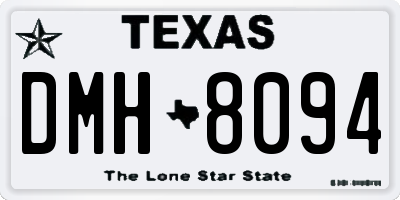 TX license plate DMH8094