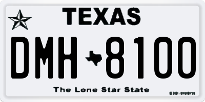 TX license plate DMH8100