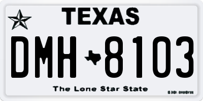 TX license plate DMH8103