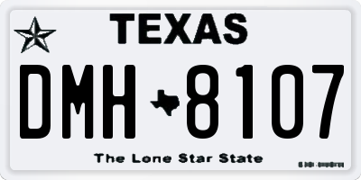 TX license plate DMH8107