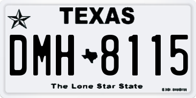 TX license plate DMH8115