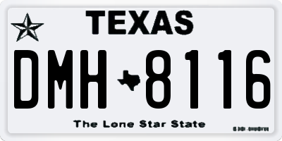 TX license plate DMH8116