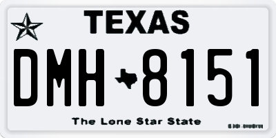 TX license plate DMH8151