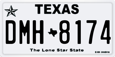 TX license plate DMH8174
