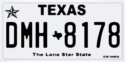 TX license plate DMH8178