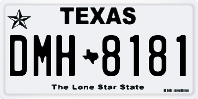 TX license plate DMH8181