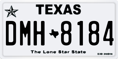 TX license plate DMH8184