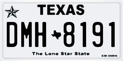 TX license plate DMH8191
