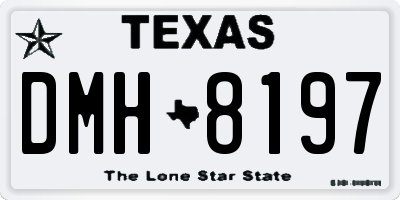 TX license plate DMH8197