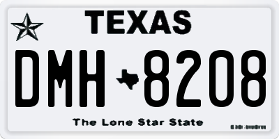 TX license plate DMH8208