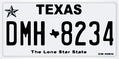TX license plate DMH8234