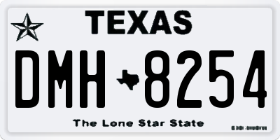 TX license plate DMH8254