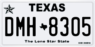 TX license plate DMH8305