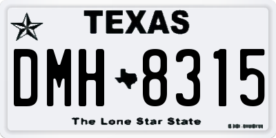 TX license plate DMH8315
