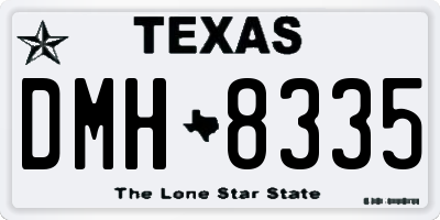 TX license plate DMH8335