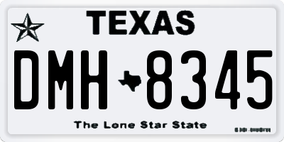 TX license plate DMH8345