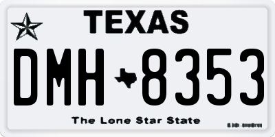 TX license plate DMH8353