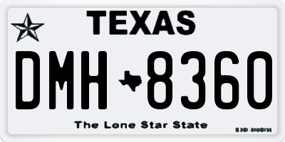 TX license plate DMH8360