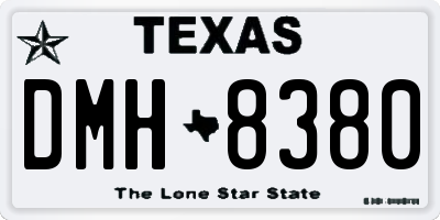 TX license plate DMH8380