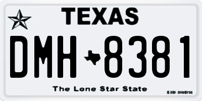 TX license plate DMH8381